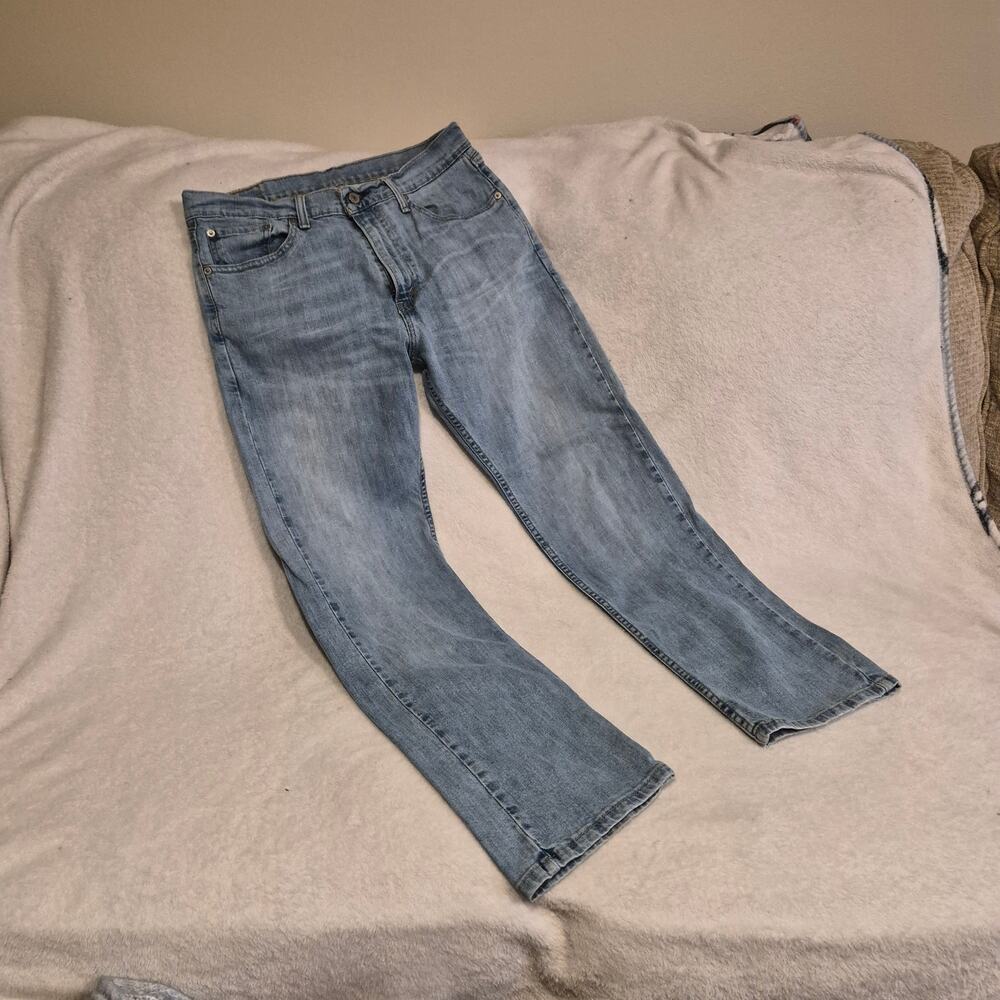 Levi’s 505 Regular Fit Straight Leg Jeans Mens 32x30 Light Wash Blue Denim